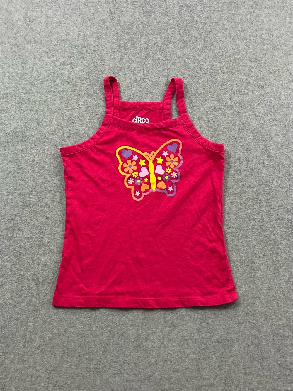 2000’s CIRCO Girls Pink Butterfly Graphic Tank Top Size Medium 7/8